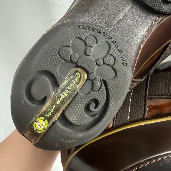 Jambu Women’s 10 CALI Marble Brown Patent Leather Platform Clogs - Picture 9 of 11